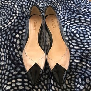 Schutz Clearly Pointed Toe Flats